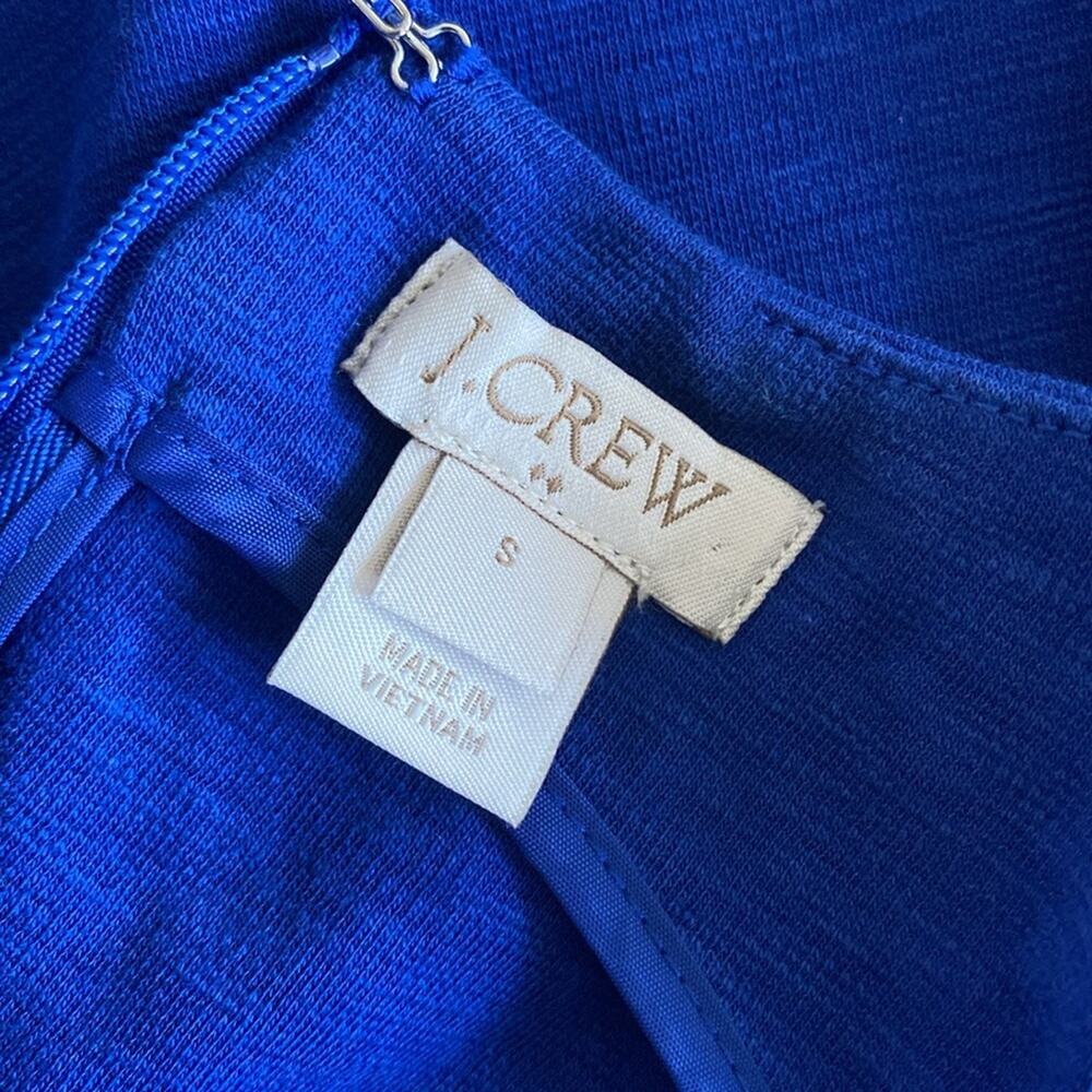 J. CREW Fit & Flare Dress Womens Sz Small Cobalt Blue Knit Classic Essential - Picture 6 of 6